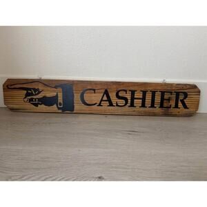 32” Wooden Hanging Cashier Sign